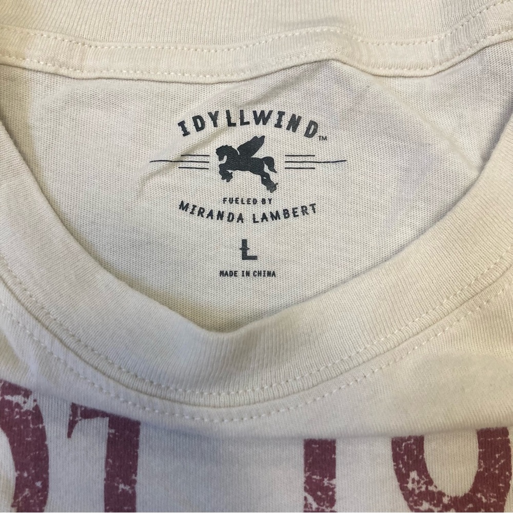 IDYLLWIND “Not Today Cowboy”Graphic Print Cotton Ivory Women's Western T-Shirt L - Picture 2 of 5